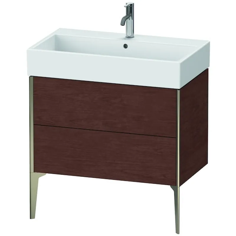 Crafted Duravit Xviu 31" x 19" x 18" Two Drawer Floorstanding Vanity Unit, American Walnut (XV45360B113)