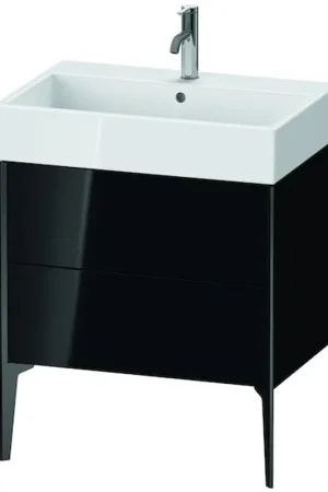 Don’t Miss Out Duravit Xviu 27" x 19" x 18" Two Drawer Floorstanding Vanity Unit, Black High Gloss Lacquer (XV45350B240)