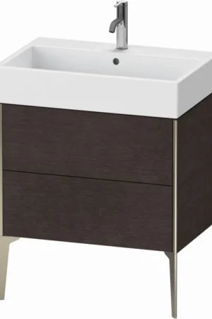 Bargain Duravit Xviu 27" x 19" x 18" Two Drawer Floorstanding Vanity Unit, Brushed Dark Oak Real Wood Veneer (XV45350B172)