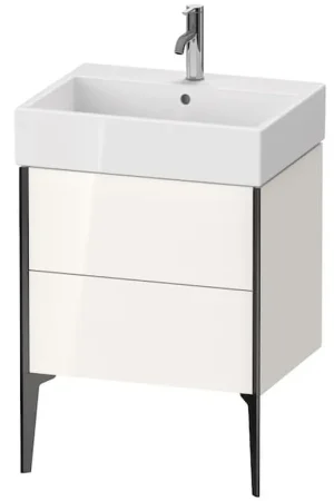 Deal Duravit Xviu 23" x 19" x 18" Two Drawer Floorstanding Vanity Unit, White High Gloss Lacquer (XV45340B285)