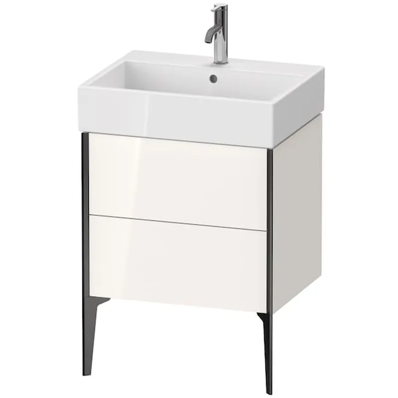 Deal Duravit Xviu 23" x 19" x 18" Two Drawer Floorstanding Vanity Unit, White High Gloss Lacquer (XV45340B285)