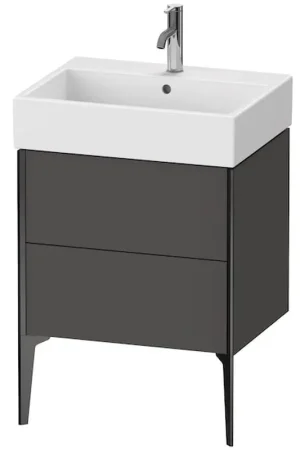 Brand New Duravit Xviu 23" x 19" x 18" Two Drawer Floorstanding Vanity Unit, Graphite Matt (XV45340B249)