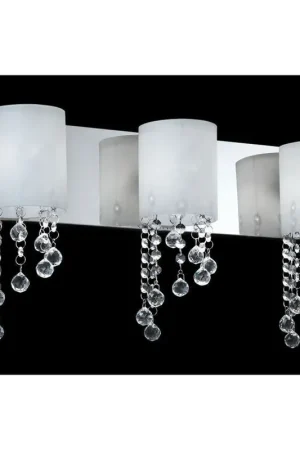 Z-Lite Jewel 22" 3-Light LED Chrome Vanity Light With Matte Opal Glass Shade Worldwide Shipping