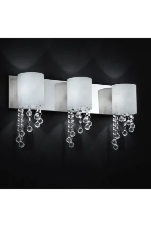 Z-Lite Jewel 22" 3-Light Chrome Vanity Light With Matte Opal Glass Shade Handmade