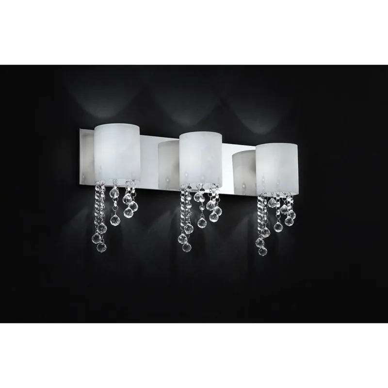 Z-Lite Jewel 22" 3-Light Chrome Vanity Light With Matte Opal Glass Shade Handmade
