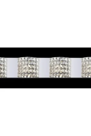 Z-Lite Panache 36" 4-Light Clear Crystal Shade Vanity Light With Chrome Frame Finish Top Rated