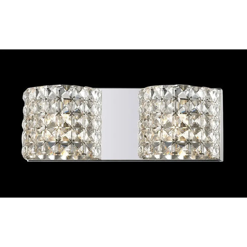 Z-Lite Panache 16" 2-Light Clear Crystal Shade Vanity Light With Chrome Frame Finish Best Seller