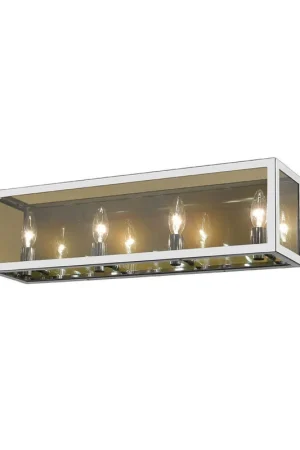 Z-Lite Infinity 24" 4-Light Chrome Vanity Light With Smoke Mirror Glass Shade Viral