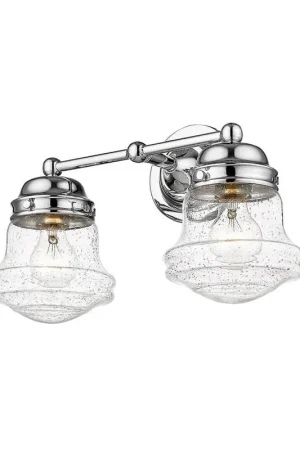 Z-Lite Vaughn 16" 2-Light Chrome Vanity Light With Clear Seedy Glass Shade Shop Now