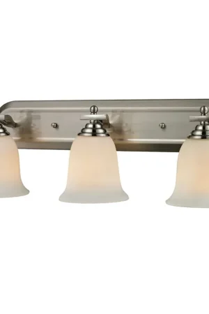 Z-Lite Lagoon 24" 3-Light Brushed Nickel Vanity Light With Matte Opal Glass Shade Top Rated