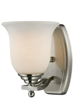 Z-Lite Lagoon 6" 1-Light Brushed Nickel Vanity Light With Matte Opal Glass Shade Limited Time
