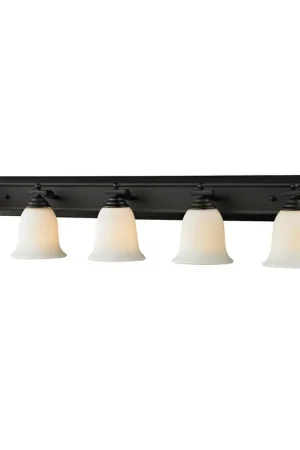 Z-Lite Lagoon 48" 5-Light Matte Black Vanity Light With Matte Opal Glass Shade Price Drop