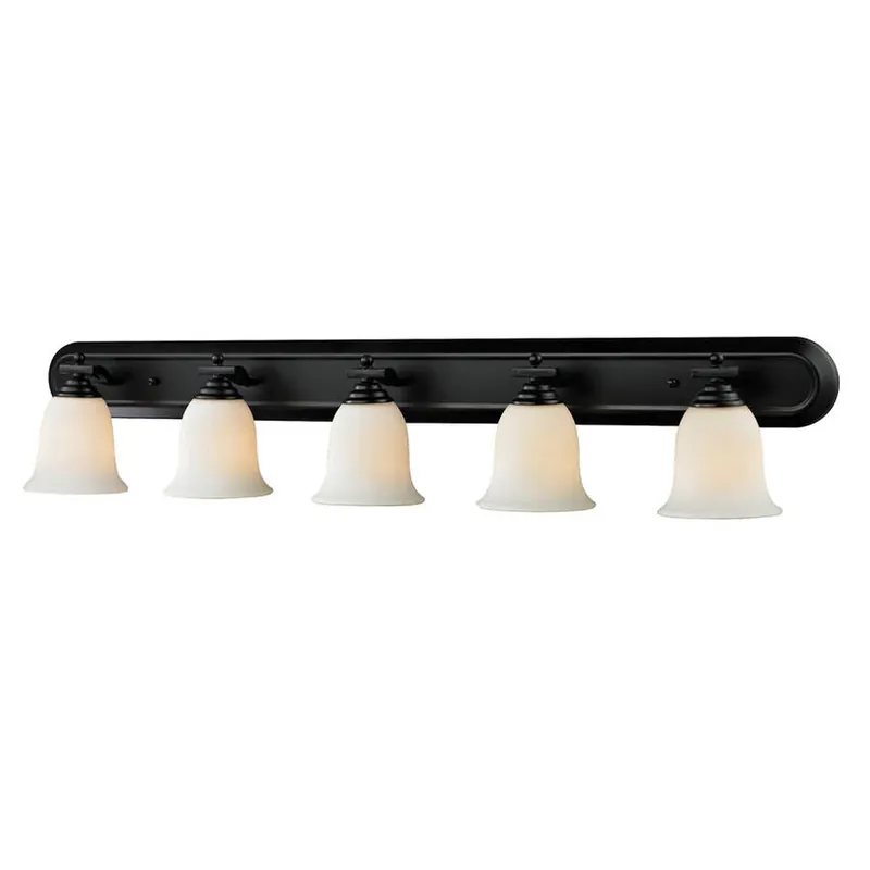 Z-Lite Lagoon 48" 5-Light Matte Opal Glass Shade Vanity Light With Bronze Frame Finish Mega Sale