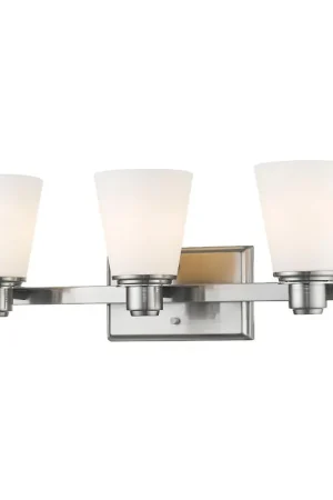 Z-Lite Kayla 22" 3-Light Brushed Nickel Vanity Light With Matte Opal Glass Shade Limited Offer