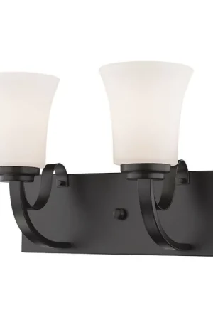 Z-Lite Halliwell 14" 2-Light Bronze Vanity Light With Matte Opal Glass Shade Shop Now