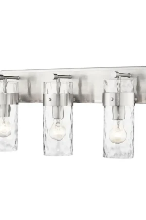 Z-Lite Fontaine 24" 3-Light Brushed Nickel Vanity Light With Clear Glass Shade Hassle-Free Returns