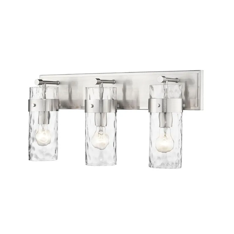 Z-Lite Fontaine 24" 3-Light Brushed Nickel Vanity Light With Clear Glass Shade Hassle-Free Returns