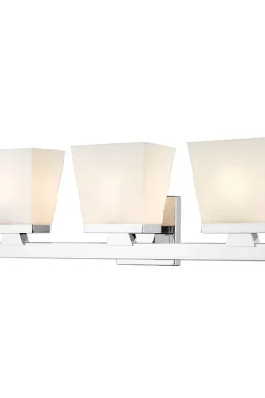 Z-Lite Astor 23" 3-Light Chrome Vanity Light With Etched Opal Glass Shade One Day Deal