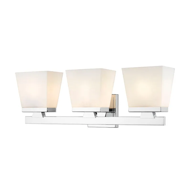 Z-Lite Astor 23" 3-Light Chrome Vanity Light With Etched Opal Glass Shade One Day Deal