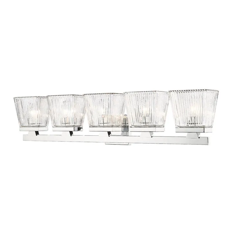 Z-Lite Astor 36" 5-Light Chrome Vanity Light With Clear Glass Shade Seasonal Sale