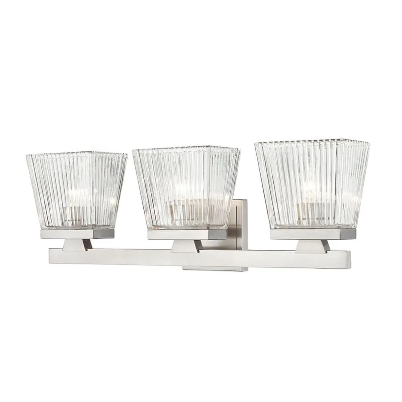 Z-Lite Astor 23" 3-Light Brushed Nickel Vanity Light With Clear Glass Shade Cheap