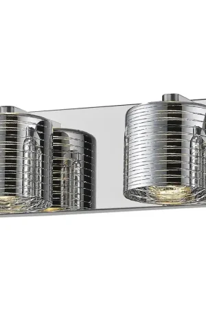Must Have Z-Lite Sempter 13" 2-Light LED Chrome Vanity Light With Chrome Glass Shade