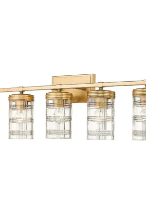 Z-Lite Archer 38" 5-Light Heirloom Gold Vanity Light With Clear Glass Shade Holiday Sale