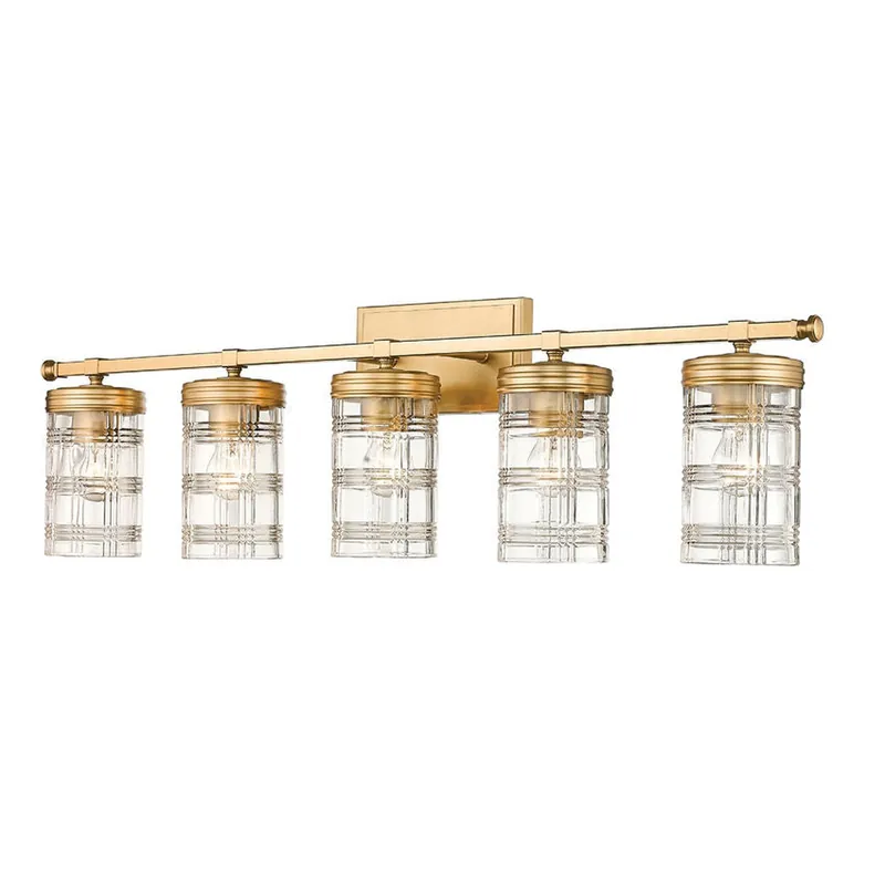 Z-Lite Archer 38" 5-Light Heirloom Gold Vanity Light With Clear Glass Shade Holiday Sale