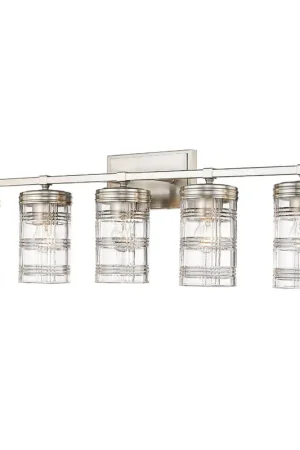 Z-Lite Archer 38" 5-Light Brushed Nickel Vanity Light With Clear Glass Shade Sale
