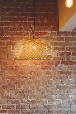 Worldwide Shipping Isha Interlace Bamboo Pendant Light