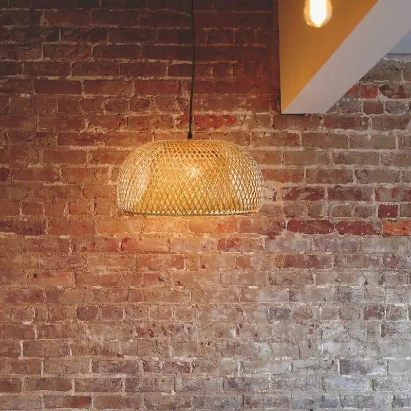 Worldwide Shipping Isha Interlace Bamboo Pendant Light