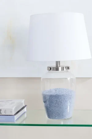 Worldwide Shipping Safavieh Evan Clear Glass Table Lamp - Silver, Clear