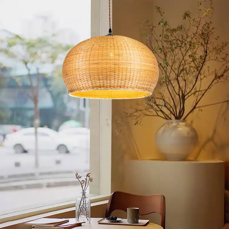 Final Sale Ele Dome Rattan Pendant Light By ELE Light & Decor