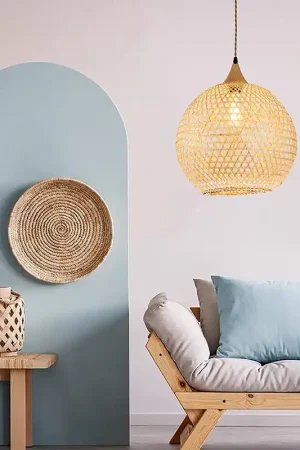 ELE Rattan Pendant Light D15 By ELE Light & Decor Markdown