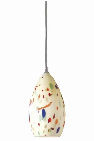 1 Light Glass Shade Pendant Lighting With Canopy, Set Of 4,Cream And Chrome By Benzara - Cream and Chrome Factory Price