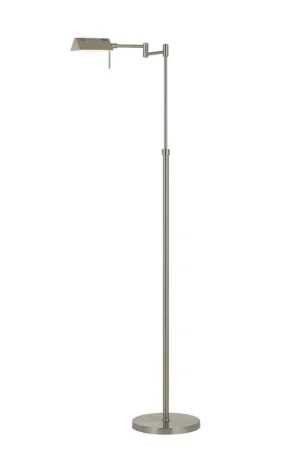 10W Led Adjustable Metal Floor Lamp With Swing Arm, Chrome By Benzara - Chrome Flash Sale