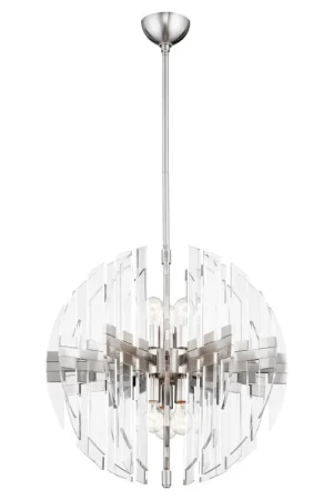 Zion 23In 6Lt Sphere - Stn By Cyan Design - Silver-Grey-Smoke Handmade