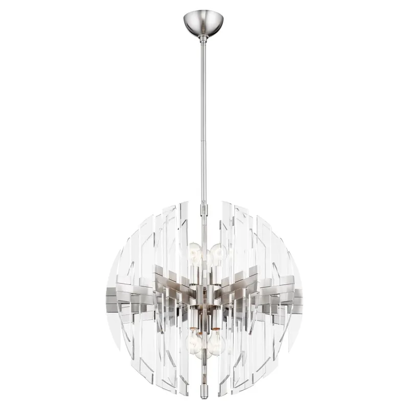 Zion 23In 6Lt Sphere - Stn By Cyan Design - Silver-Grey-Smoke Handmade