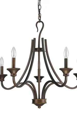 Worldwide Shipping Michelle 5-Light Oil-Rubbed Bronze Chandelier By Homeroots