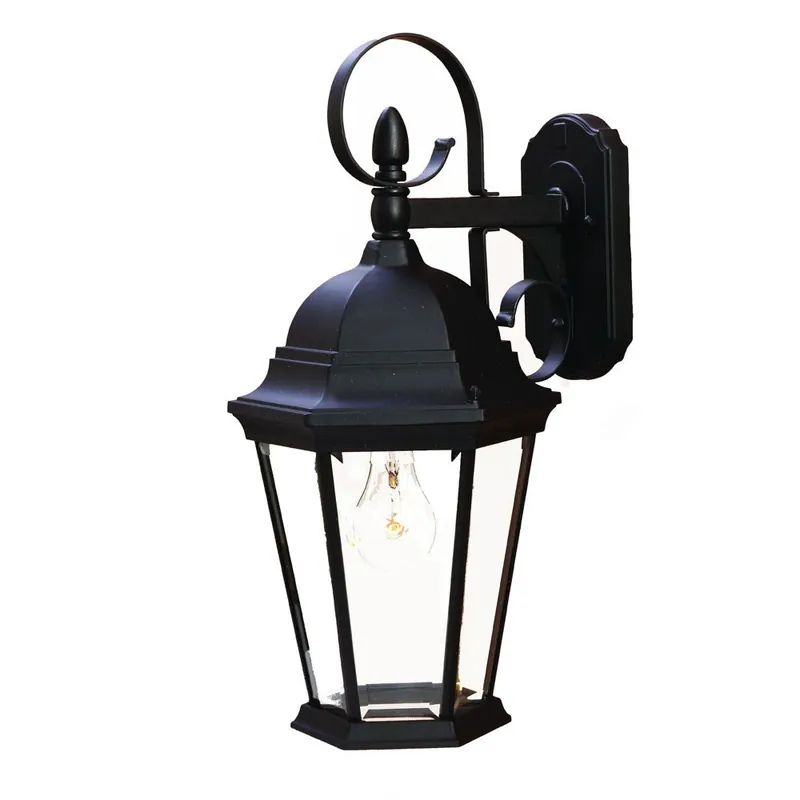 XL Matte Black Swing Arm Hanging Lantern Wall Light By Homeroots Authentic