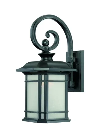XL Matte Black Frosted Linen Glass Lantern Wall Light By Homeroots Save Now