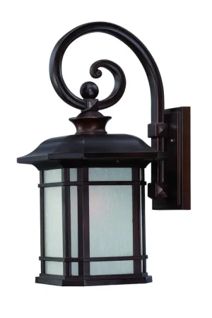 XL Antique Bronze Frosted Linen Glass Lantern Wall Light By Homeroots Discount