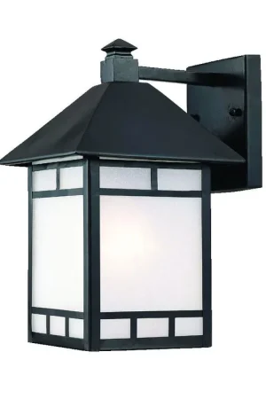 XL Matte Black Frosted Glass Lantern Wall Light By Homeroots Low Price