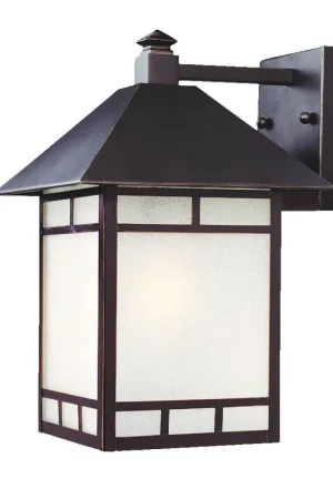 XL Antique Bronze Frosted Glass Lantern Wall Light By Homeroots Buy Online