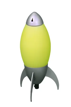 Yellow and Silver Rocket Shaped Table Lamp By Homeroots Direct From Manufacturer