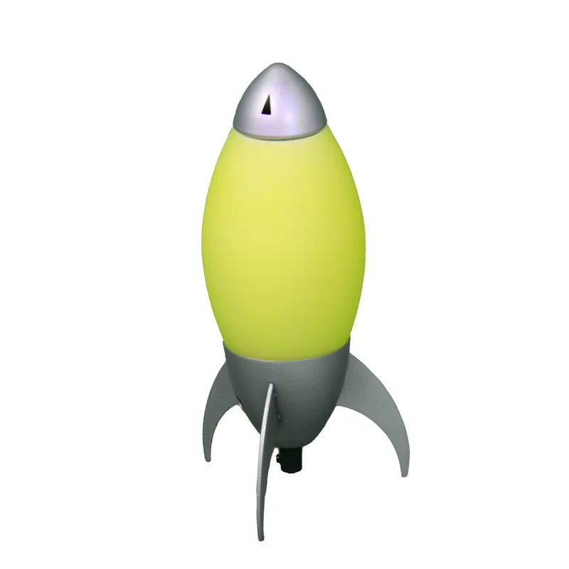 Yellow and Silver Rocket Shaped Table Lamp By Homeroots Direct From Manufacturer