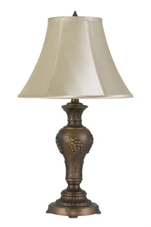 100W Cavan Aluminum Casted Table Lamp With Softback Faux Silk Shade By Free Returns