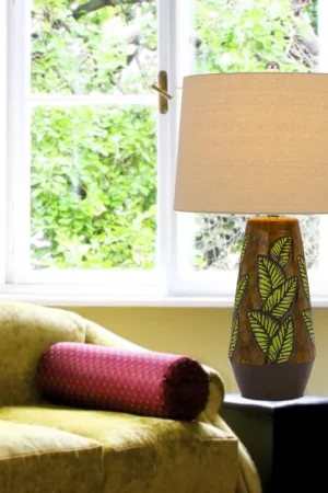 150W 3 Way Hanson Ceramic Table Lamp With Hardback Taper Linen Drum Shade, Cocoa By Cal Lighting - Cocoa Free Delivery