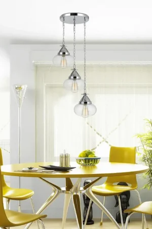 10" Heignt Glass Pendant In Chrome Finish By Cal Lighting - Chrome Mega Sale
