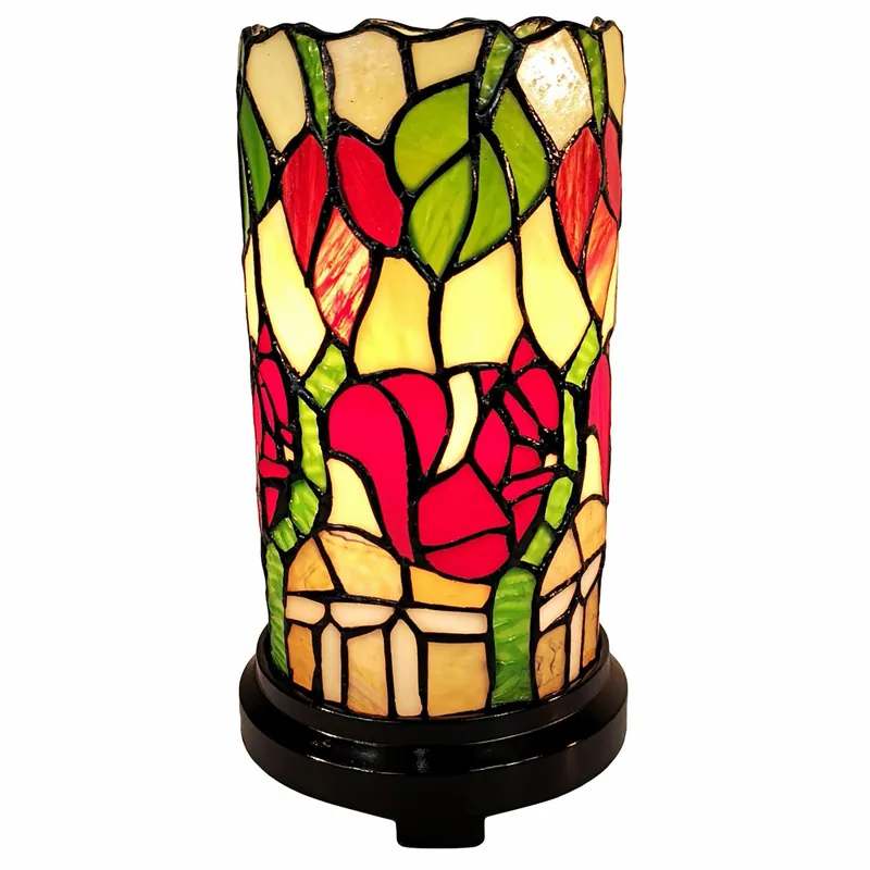 11" Tiffany Style Red Floral Accent Table Lamp By Homeroots Shop Now